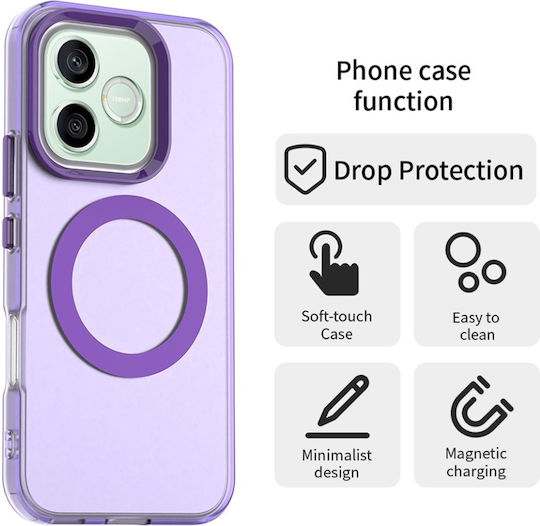 Case Honor 600 Lite Magsafe Shockproof Raised Edges Matte Set Sticker Candycase Purple