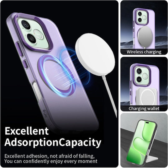 Case Honor 600 Lite Magsafe Shockproof Raised Edges Matte Set Sticker Candycase Purple