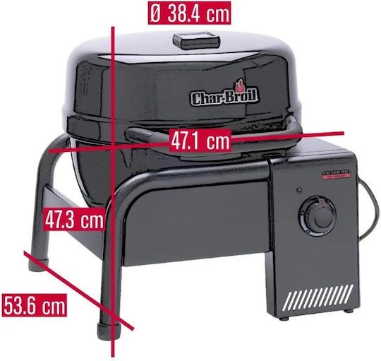 Char-Broil Tischplatte Elektrischer Grill mit Grill 1500W Edelstahl mit Deckel 38,4x38,4cm