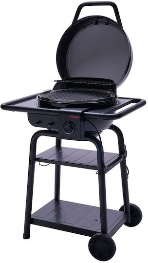 Char-Broil Patio Bistro E2COAL Floor Electric Grill With Grate and Grooved Plate 2100W Inox With Lid 44.4x44.4cm
