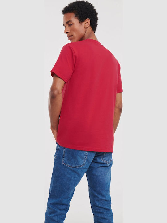 Russell Europe Classic Ανδρικό Διαφημιστικό T-shirt Κοντομάνικο Classic Red