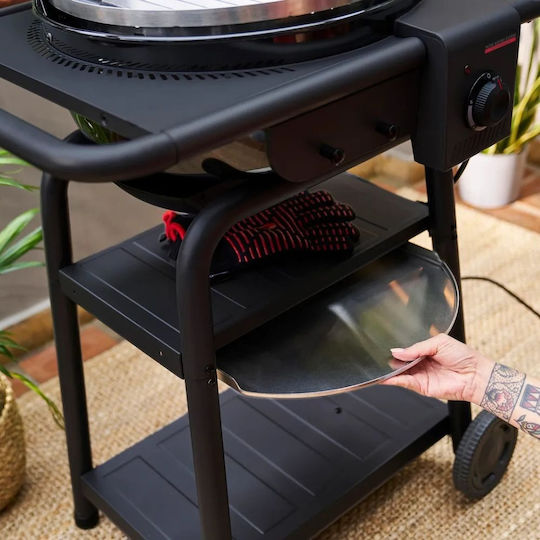 Char-Broil Patio Bistro E2COAL Floor Electric Grill With Grate and Grooved Plate 2100W Inox With Lid 44.4x44.4cm