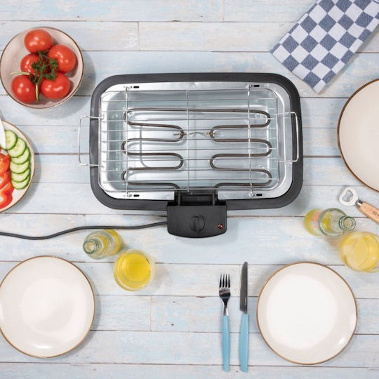 Swiss Haus Schweizer Haus Elektrischer Grill Tischplatte 2000W mit Einstellbarem Thermostat 38x22cm