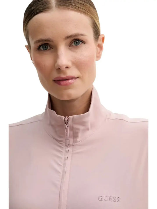 Short Women's Knitted Cardigan Pink