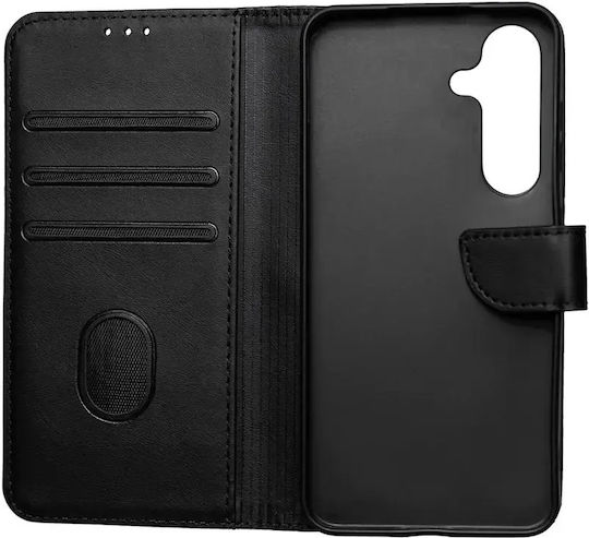 Leder Brieftasche Hülle Samsung Galaxy A70 Schwarz