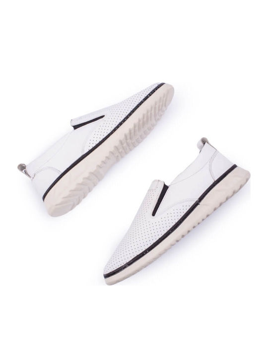 Кожени Мъжки Slip-On Бели