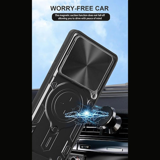 Husă Motorola Edge 70 Pro Set Protecție Cameră Inel Magnetic Sticker Camguard Pro Negru