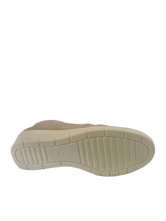 Γυναικεία Slip-On από Συνθετικό Δέρμα Μπεζ
