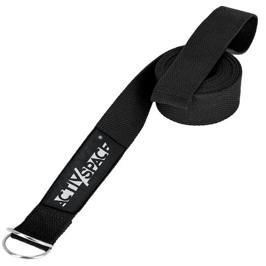 Durable Yoga Strap 300x3.8cm Black