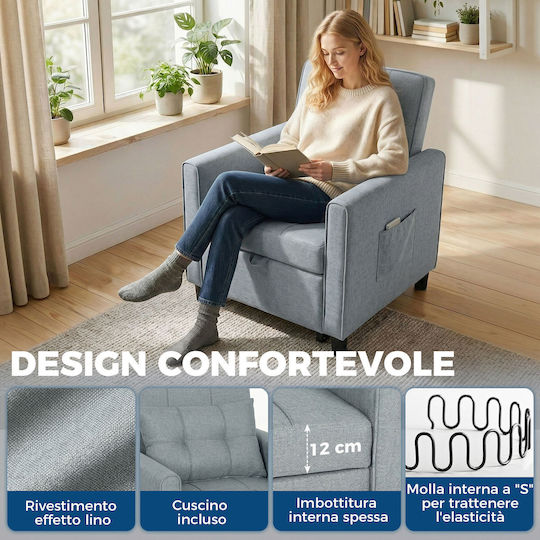 Relax Armchair Grey 69x82x85cm