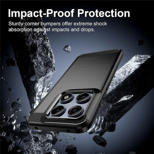 Husă Subțire Din Silicon Motorola Edge 70 Pro Set Autocolante Textură Fibra De Carbon Silicon Negru