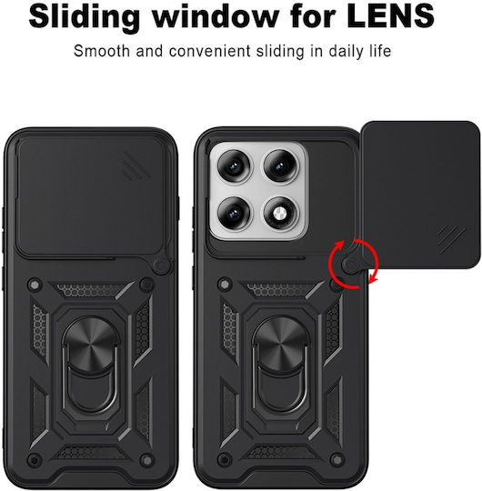 Husă Motorola Edge 70 Pro Protecție Cameră Set Inel Magnetic Autocolant Camshield Negru