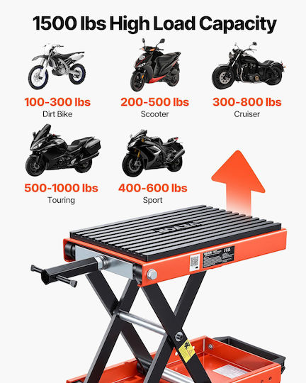 Vevor Zentraler Motorradrahmenständer mit Maximalgewicht 680kg