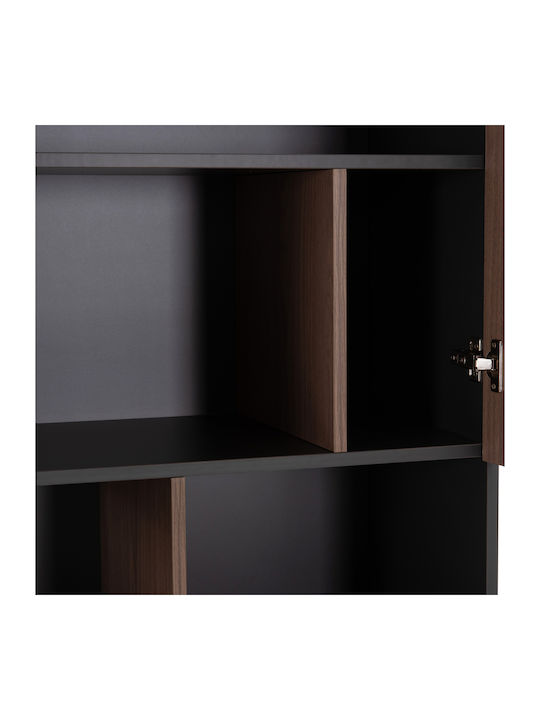Βιβλιοθήκη Mavix Γκρι-καρυδι 80x40x180εκ.