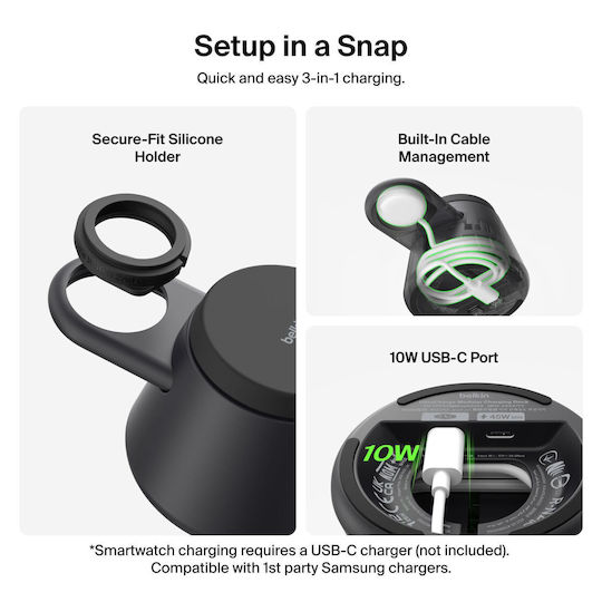 Belkin Kabelloses Qi2-Ladegerät 25W Schwarz (UltraCharge)