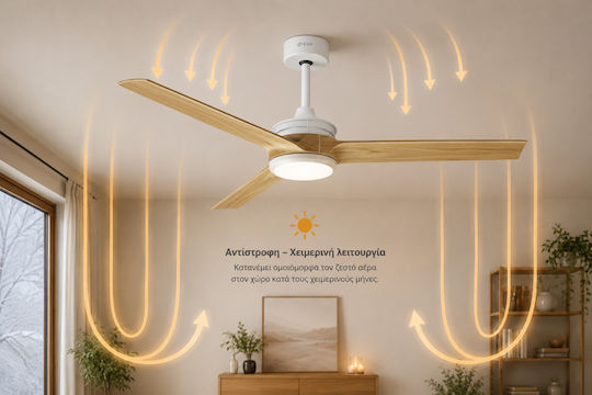 Gruppe 52-13273FDC Ventilator De Tavan 132cm Lemn