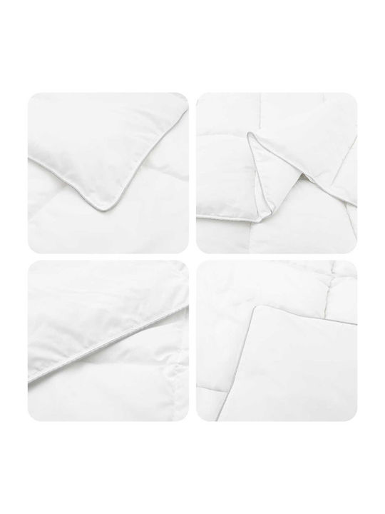 vidaXL Set Steppdecken Einzel 140x200cm Weiß 2 Stück