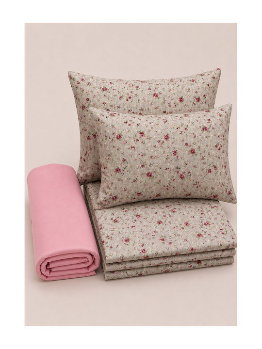 Comfort Σετ Σεντόνια Μονά 165x270εκ. Ροζ (3τμχ)