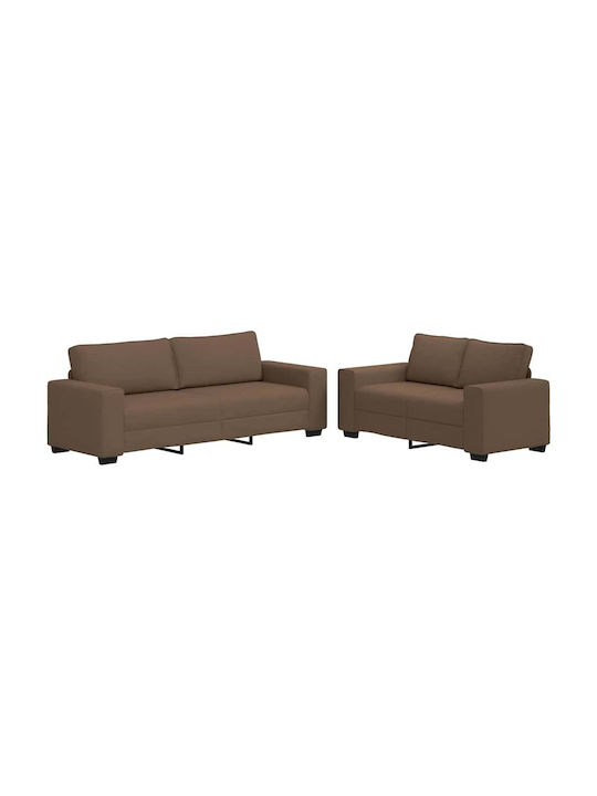 vidaXL Wohnzimmermöbel-Set 3-Sitzer & 2-Sitzer & Sessel Braun
