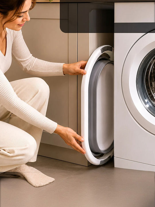 SteweHome Καλάθι Απλύτων Πλαστικό Πτυσσόμενο 25lt Γκρι