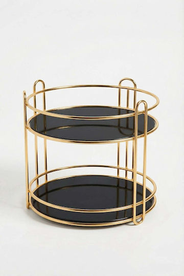 Stewehome 2 Tier Gold Metal Organizer Presentation Serving Multicolour 27.5 Cm