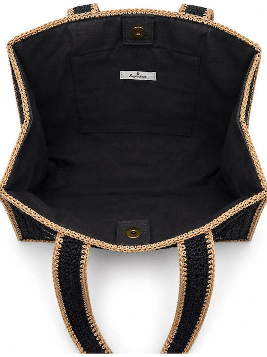 SugarFree Wicker Black Beach Bag