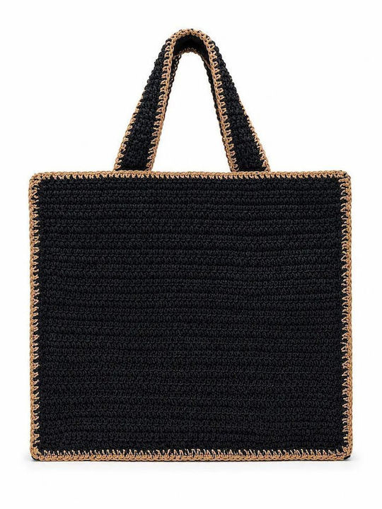SugarFree Wicker Black Beach Bag
