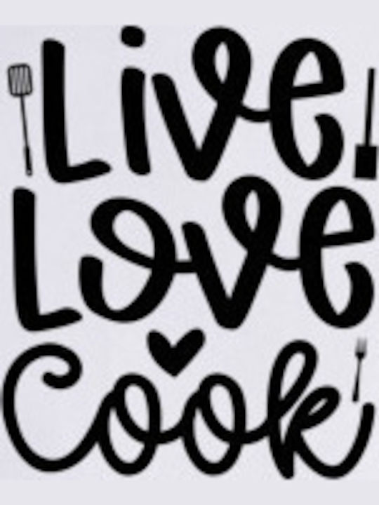 Pop Culture Live Love Cook Кухненска Престилка Бяла 75x90см P063272108F1