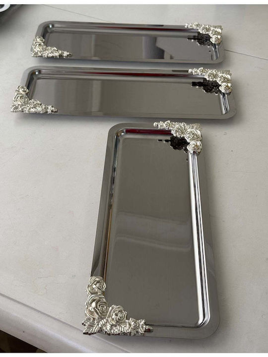 SteweHome Ανοξείδωτος Δίσκος Σερβιρίσματος 33x13cm 3τμχ