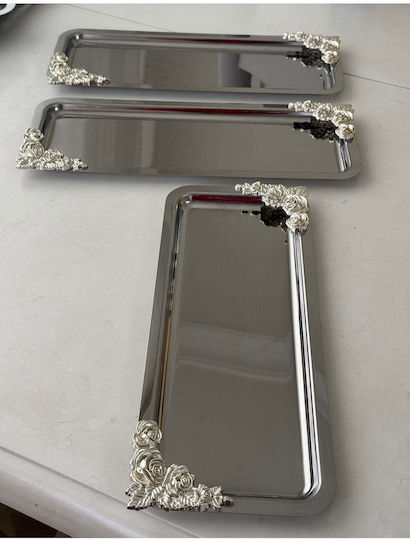 SteweHome Ανοξείδωτος Δίσκος Σερβιρίσματος 33x13cm 3τμχ