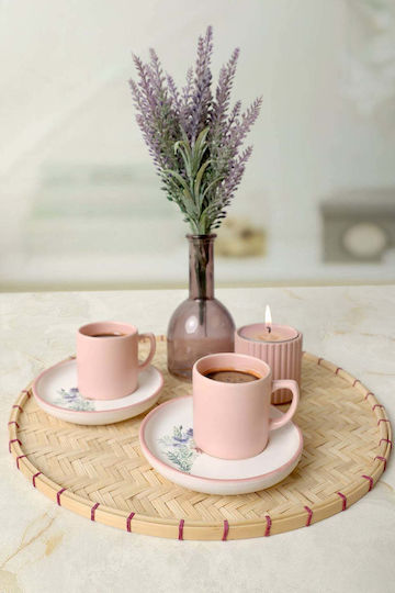 SteweHome Комплект Кафяви Керамични Многоцветни Чаши 110ml 4 Бройки