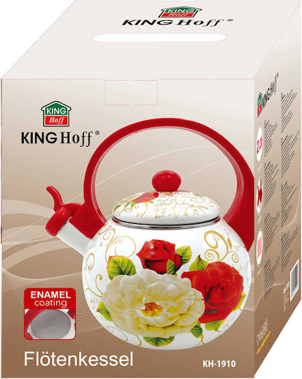 KING Hoff Emaille Teekessel Rosa 2000ml