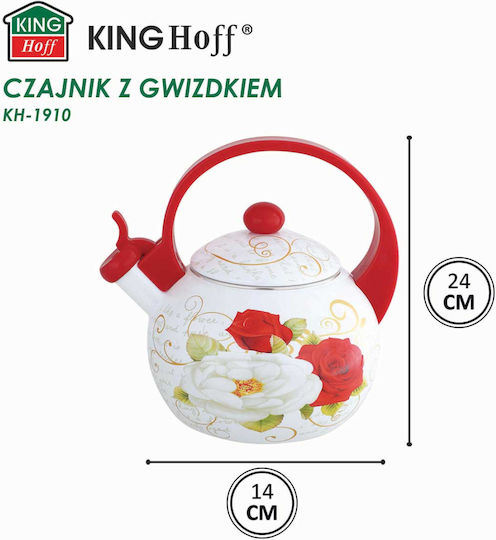 KING Hoff Emaille Teekessel Rosa 2000ml