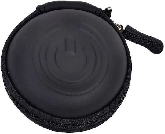 Headphone Case Round Zipper Strap Black 7cm Akaj07 Oem