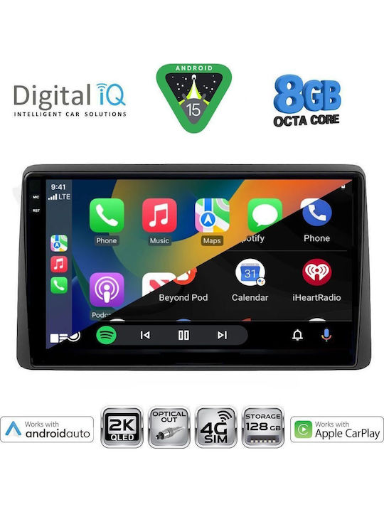 Digital IQ Car Audio System for Dacia Duster 2019 (Bluetooth/USB/WiFi/GPS/Apple CarPlay/Android Auto) with 10" Touch Screen