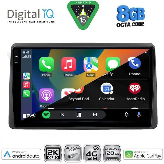 Digital IQ Car Audio System for Dacia Duster 2019 (Bluetooth/USB/WiFi/GPS/Apple CarPlay/Android Auto) with 10" Touch Screen
