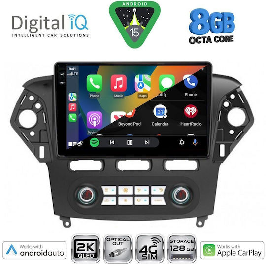 Digital IQ Ηχοσύστημα Αυτοκινήτου για Ford Mondeo 2011-2013 με Clima (Bluetooth/USB/WiFi/GPS/Apple-Carplay/Android-Auto) με Οθόνη Αφής 10"