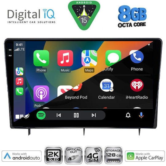 Digital IQ Car Audio System for Honda Civic 2022 Bluetooth USB WiFi GPS Apple CarPlay Android Auto with 10" Touch Screen