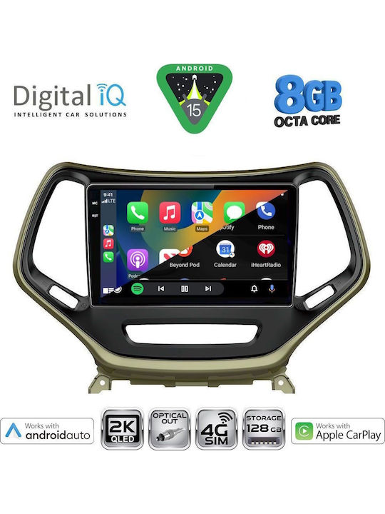 Digital IQ Car Audio System for Jeep Cherokee 2014 (Bluetooth/USB/WiFi/GPS/Apple CarPlay/Android Auto) with 10" Touch Screen