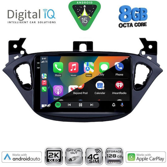Digital IQ Car Audio System for Opel Adam / Corsa 2014-2019 Bluetooth USB WiFi GPS Apple CarPlay Android Auto with 9" Touch Screen