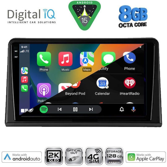 Digital IQ Ηχοσύστημα Αυτοκινήτου για Renault Express 2020 (Bluetooth/USB/WiFi/GPS/Apple-Carplay/Android-Auto) με Οθόνη Αφής 9"