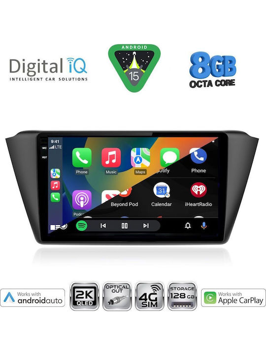 Digital IQ Car Audio System for Skoda Fabia 2015-2022 with Clima (Bluetooth/USB/WiFi/GPS/Apple CarPlay/Android Auto) with 9" Touch Screen
