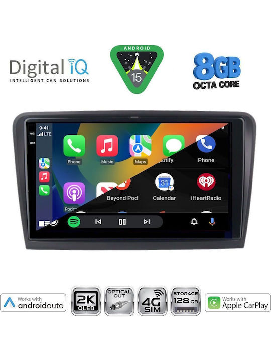 Digital IQ Car Audio System for Skoda Rapid 2012-2023 with Clima (Bluetooth/USB/WiFi/GPS/Apple CarPlay/Android Auto) with 9" Touch Screen