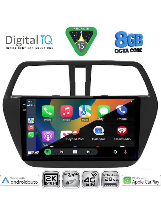 Digital IQ Car Audio System for Suzuki SX4 S-Cross 2014-2021 Bluetooth USB WiFi GPS Apple CarPlay Android Auto with 9" Touch Screen