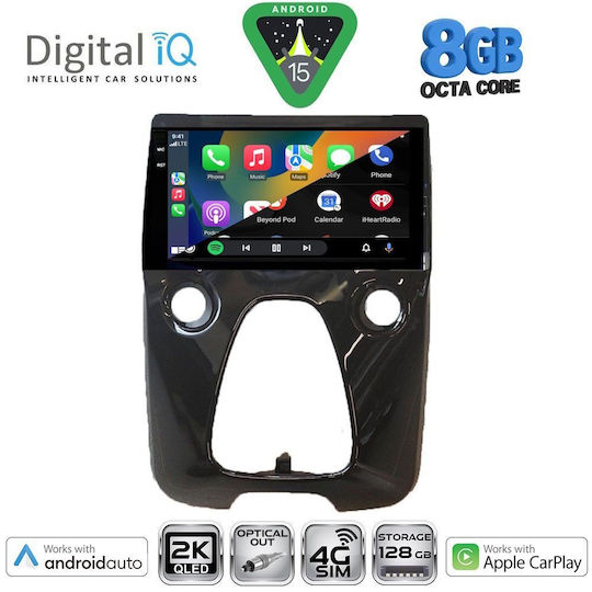 Digital IQ Ηχοσύστημα Αυτοκινήτου για Toyota Aygo 2014-2022 με A/C (Bluetooth/USB/WiFi/GPS/Apple-Carplay/Android-Auto) με Οθόνη Αφής 10"