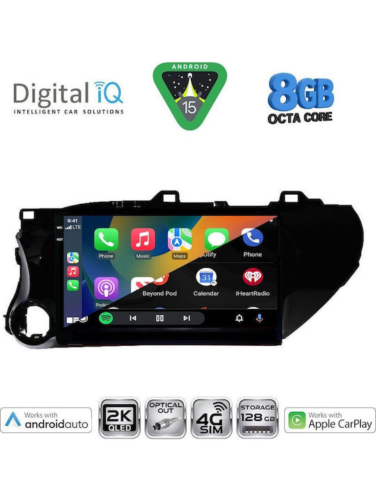 Digital IQ Car Audio System for Toyota Hilux 2017 Bluetooth USB WiFi GPS Apple CarPlay Android Auto with 10" Touch Screen