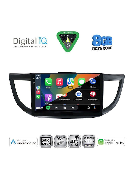 Digital IQ Car Audio System for Honda CR-V 2013-2017 (Bluetooth/USB/WiFi/GPS/Apple CarPlay/Android Auto) with 10" Touch Screen