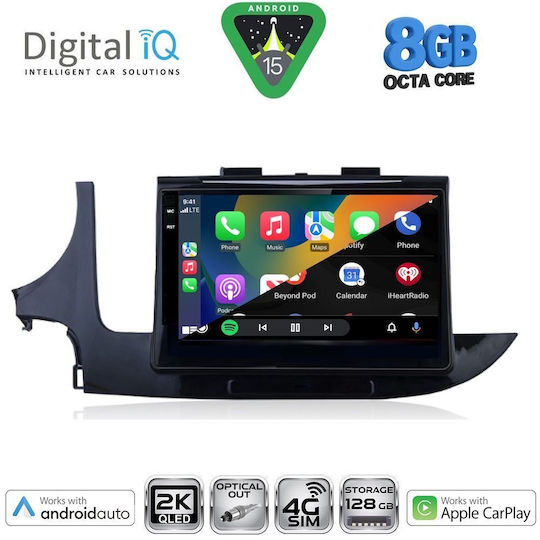 Digital IQ Ηχοσύστημα Αυτοκινήτου για Opel Mokka 2016-2021 (Bluetooth/USB/WiFi/GPS/Apple-Carplay/Android-Auto) με Οθόνη Αφής 9"