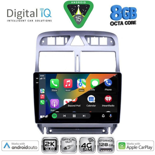 Digital IQ Ηχοσύστημα Αυτοκινήτου για Peugeot 307 2001-2008 (Bluetooth/USB/WiFi/GPS/Apple-Carplay/Android-Auto) με Οθόνη Αφής 9"