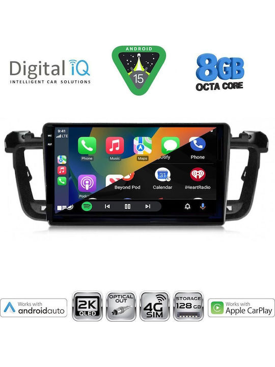 Digital IQ Car Audio System for Peugeot 508 2010-2016 Bluetooth USB WiFi GPS Apple CarPlay Android Auto with 9" Touch Screen